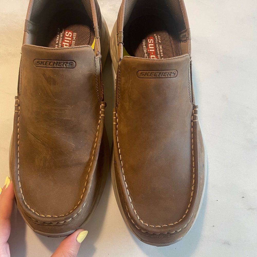Skechers Brown Loafers Comfortable Slip-Ons
